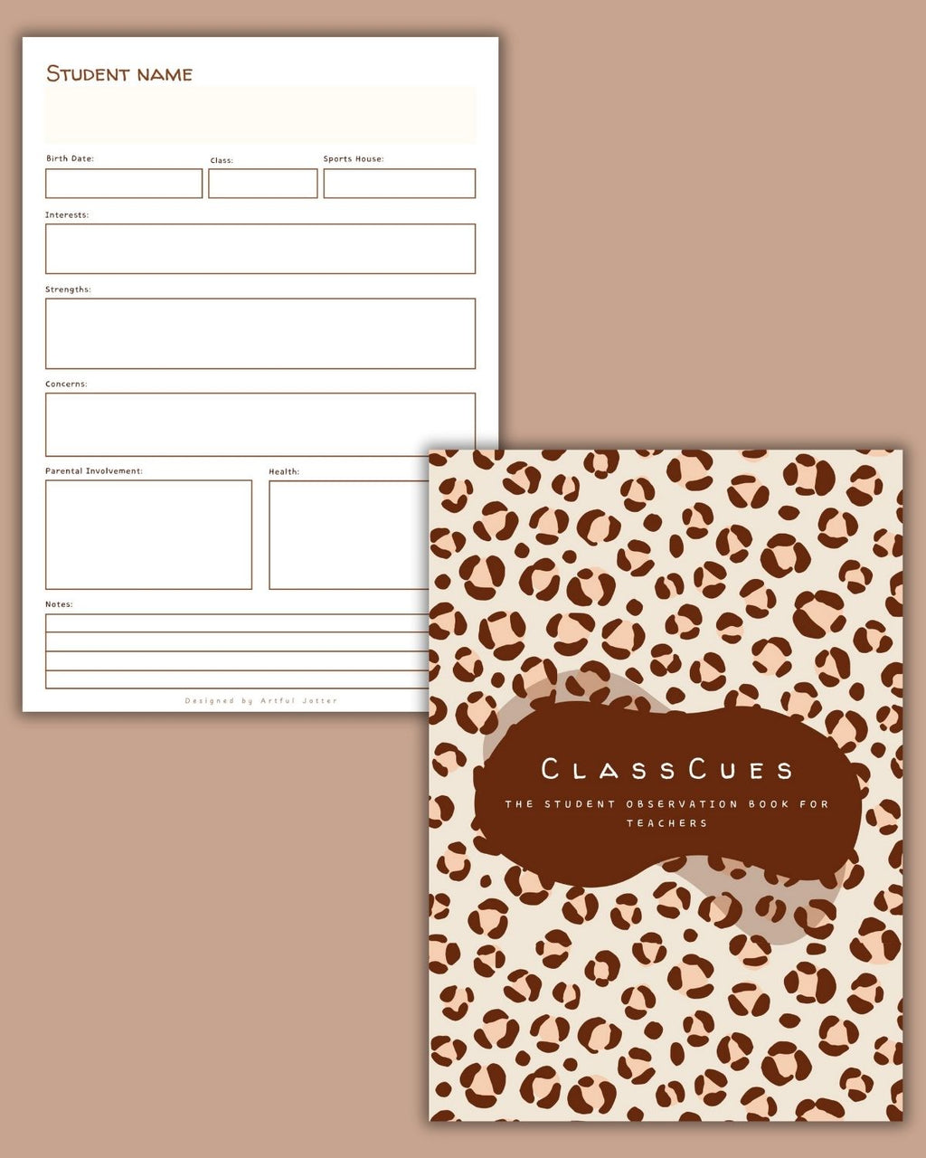 Inside page preview of ClassCues student profile layout.