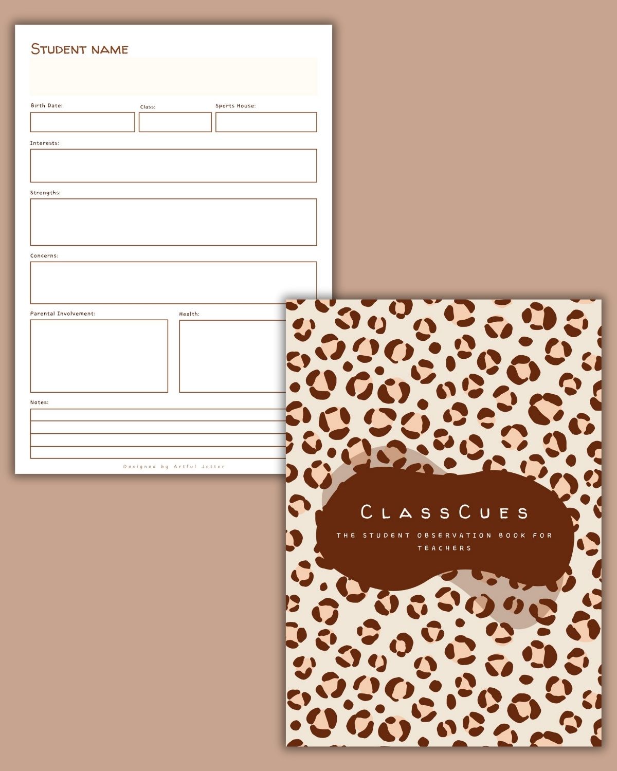 Inside page preview of ClassCues student profile layout.