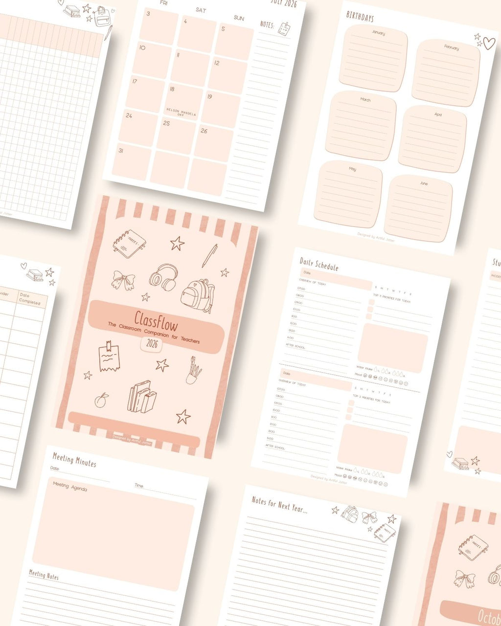 ClassFlow planner multiple page layout