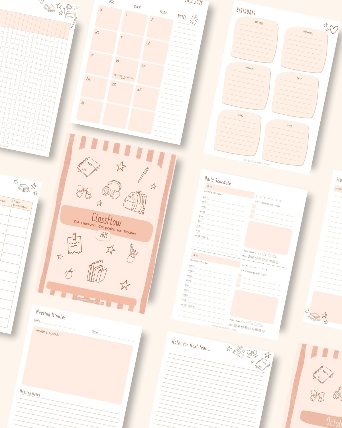 ClassFlow planner multiple page layout