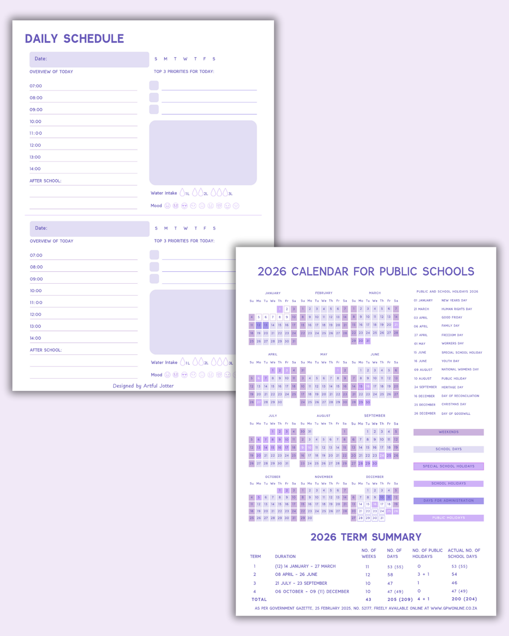 ClassFlow — Teacher Planner (Purple Florals Printable PDF)