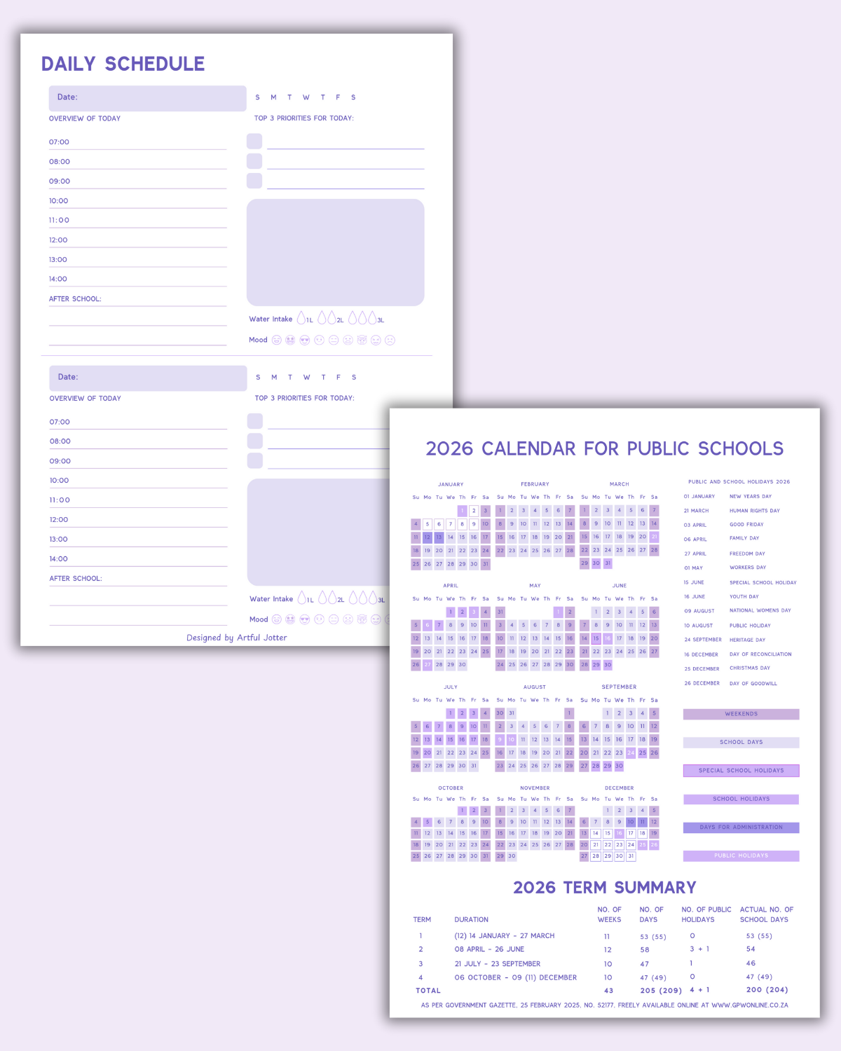 ClassFlow — Teacher Planner (Purple Florals Printable PDF)