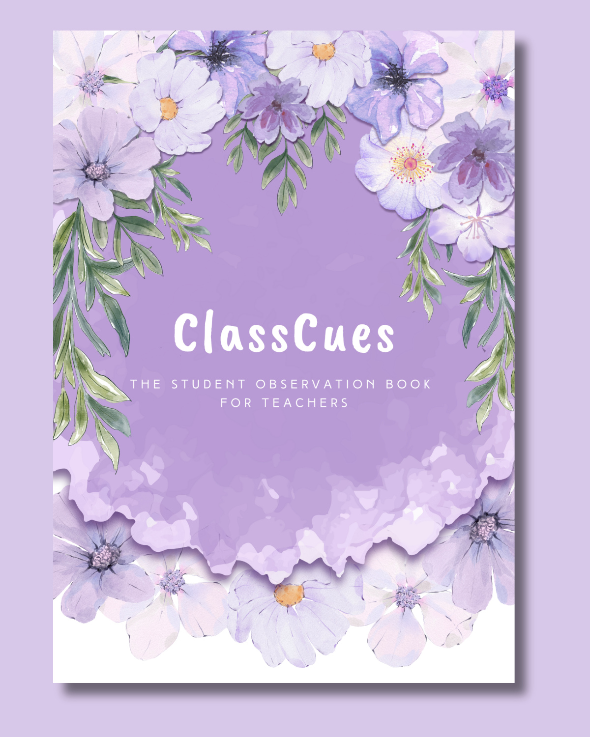 ClassCues — Teacher Observation Book (Purple Florals Printable PDF)