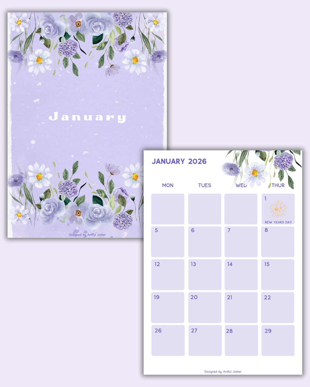 ClassFlow — Teacher Planner (Purple Florals Printable PDF)