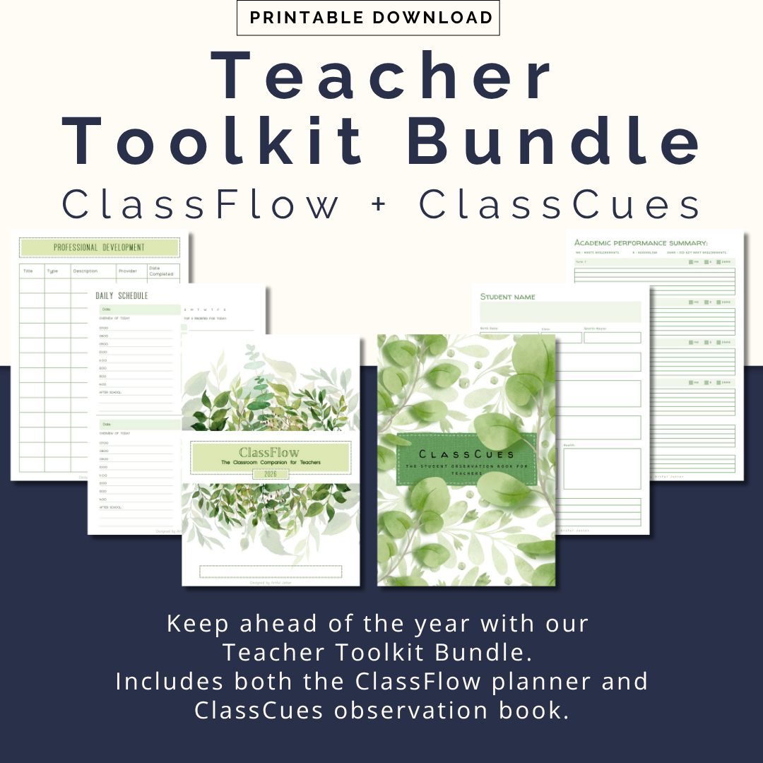 Teacher Toolkit Bundle with ClassFlow and ClassCues on a white background