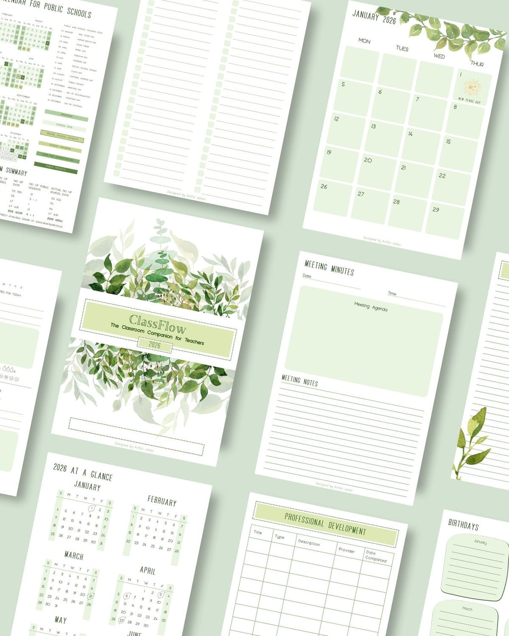 Interior preview of ClassFlow different pages